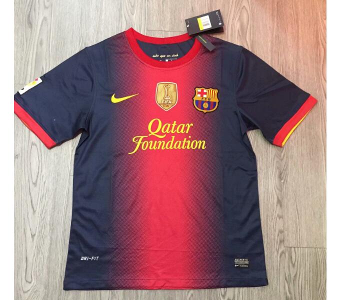 2012-13 Barcelona Retro Home Kit Soccer Jersey With La Liga Patch